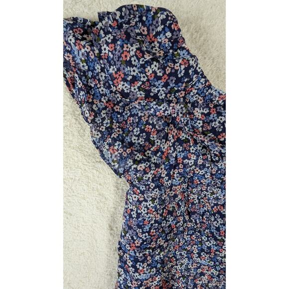 MICHAEL MICHAEL KORS Floral Ruffle Off The Shoulder Crop Top XXL - Picture 3 of 7